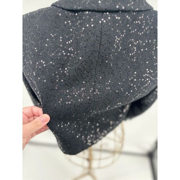 Esprit Black Sequin Women’s Bolero Jacket Blazer Size 8 Vintage - Picture 13 of 13